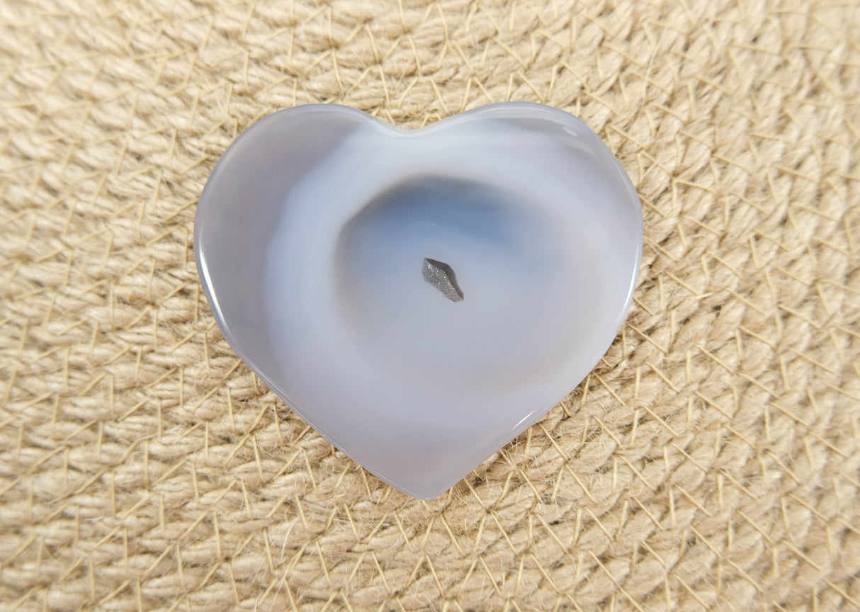 Natural Polished Heart Shaped Agate Slices