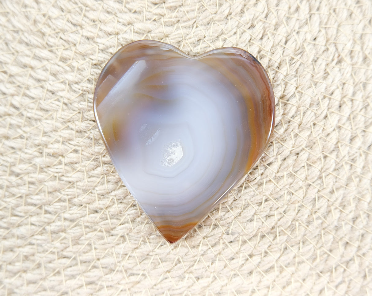 Natural Polished Heart Shaped Agate Slices