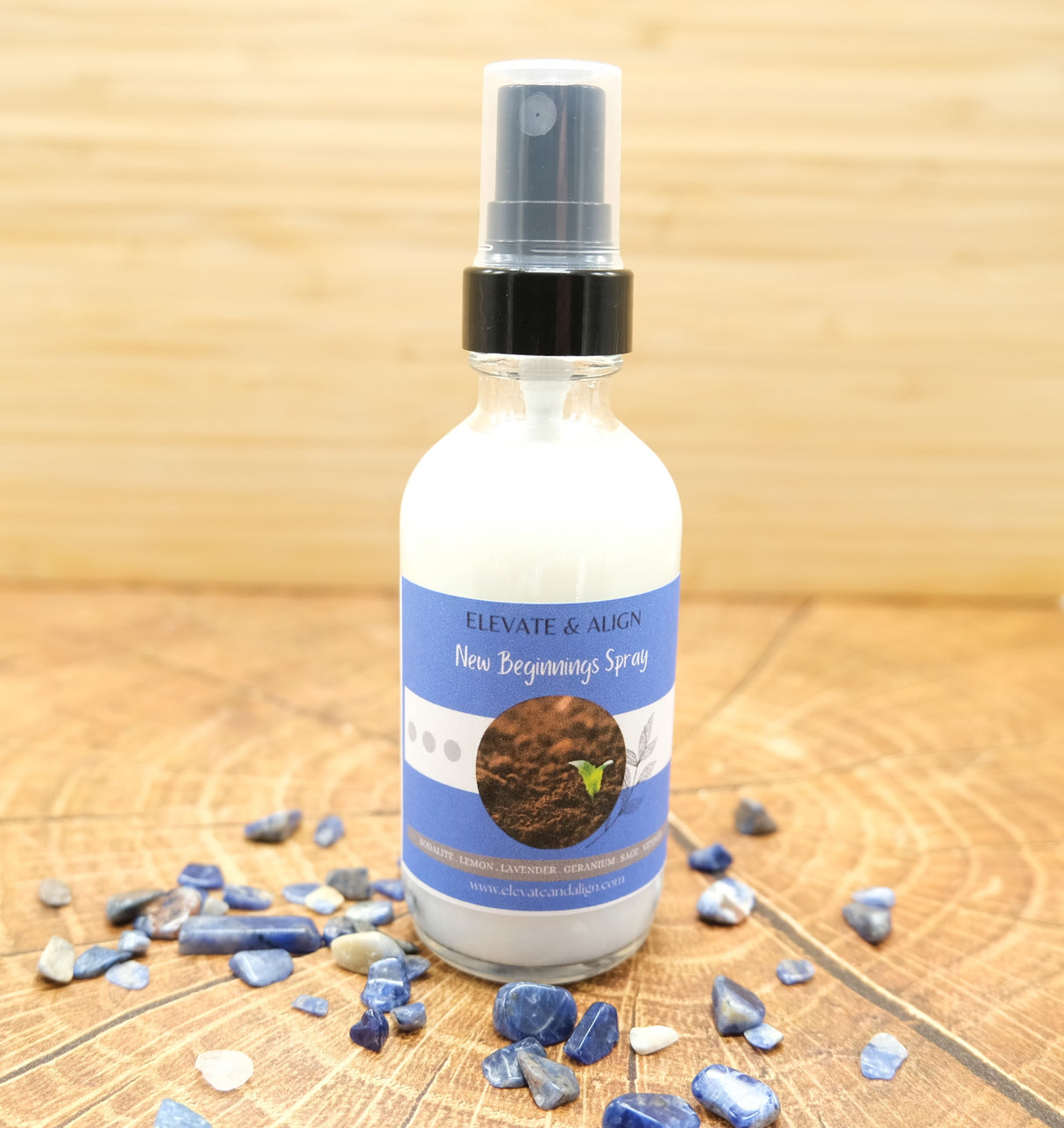 New Beginnings Intention Crystal Perfume Spray | Ritual Spray | With Sodalite Crystals | Smudge Spray | Reiki Charged