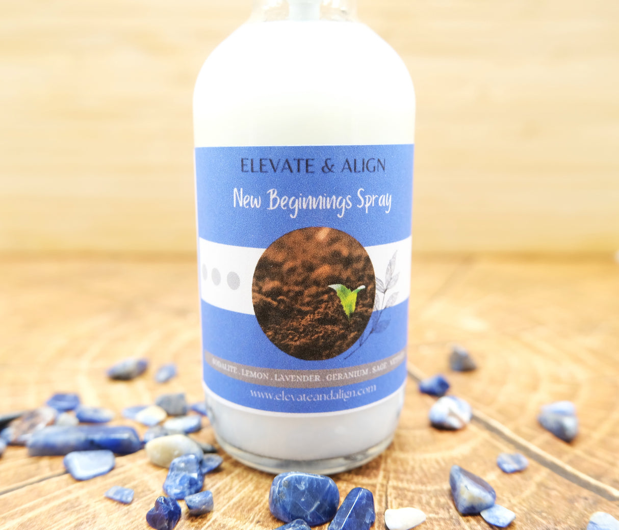 New Beginnings Intention Crystal Perfume Spray | Ritual Spray | With Sodalite Crystals | Smudge Spray | Reiki Charged