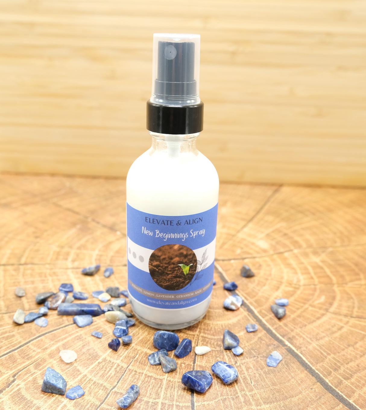 New Beginnings Intention Crystal Perfume Spray | Ritual Spray | With Sodalite Crystals | Smudge Spray | Reiki Charged