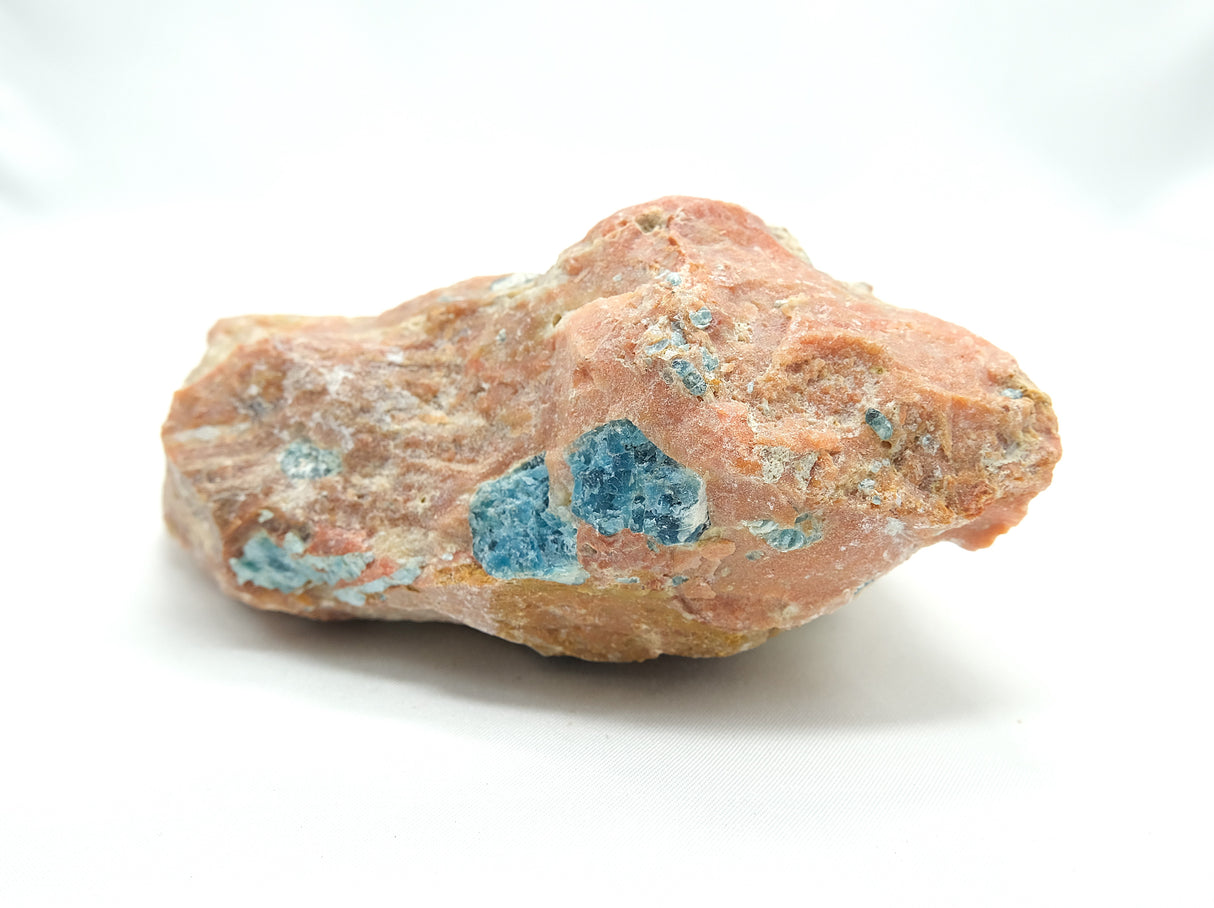Raw Orange Calcite with Blue Apatite 08 | Ethically Sourced in Brazil