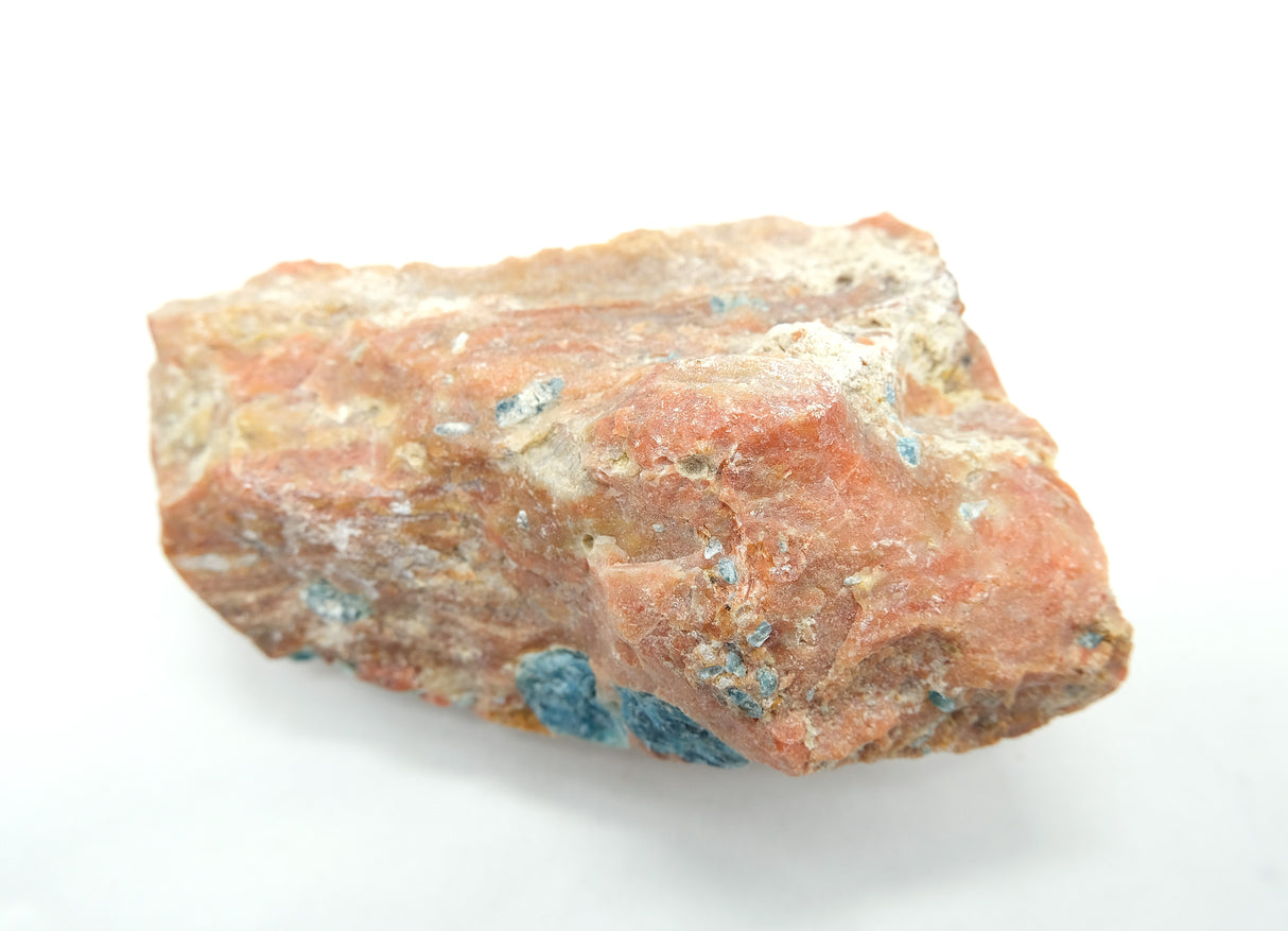 Raw Orange Calcite with Blue Apatite 08 | Ethically Sourced in Brazil