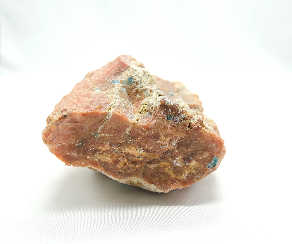 Raw Orange Calcite with Blue Apatite 08 | Ethically Sourced in Brazil