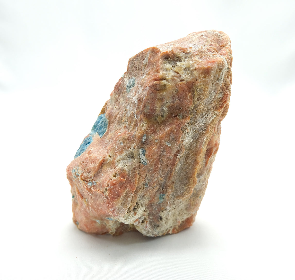 Raw Orange Calcite with Blue Apatite 08 | Ethically Sourced in Brazil