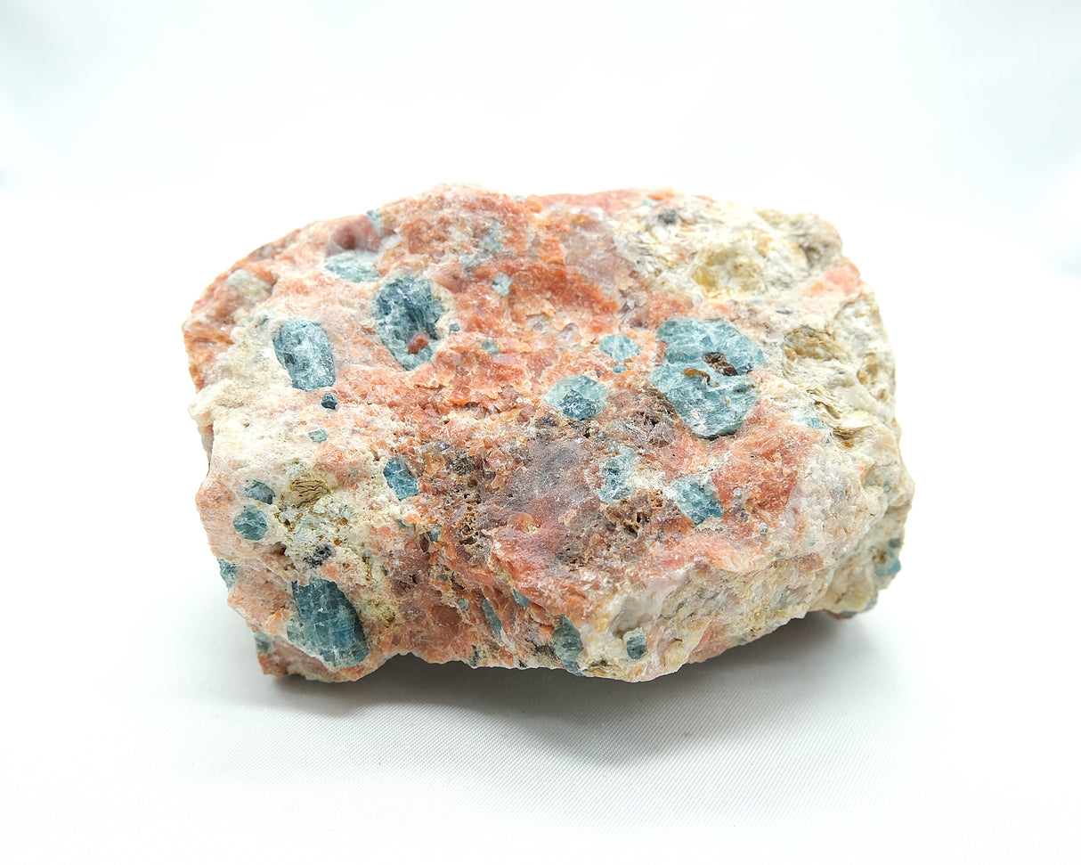Raw Orange Calcite with Blue Apatite 10 | Ethically Sourced in Brazil
