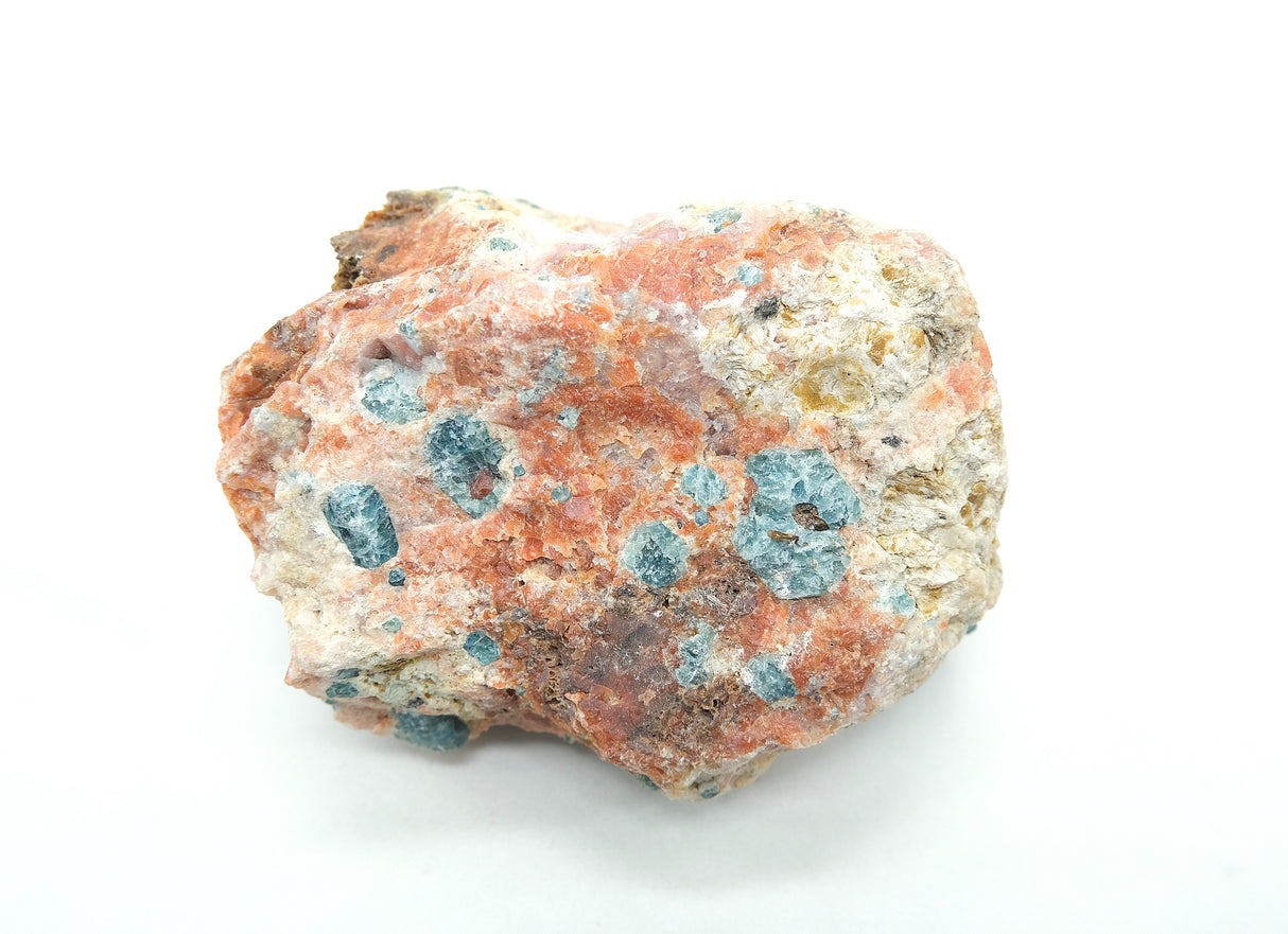 Raw Orange Calcite with Blue Apatite 10 | Ethically Sourced in Brazil