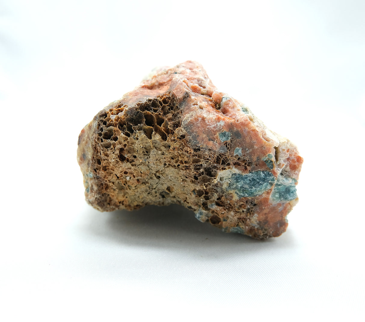 Raw Orange Calcite with Blue Apatite 10 | Ethically Sourced in Brazil