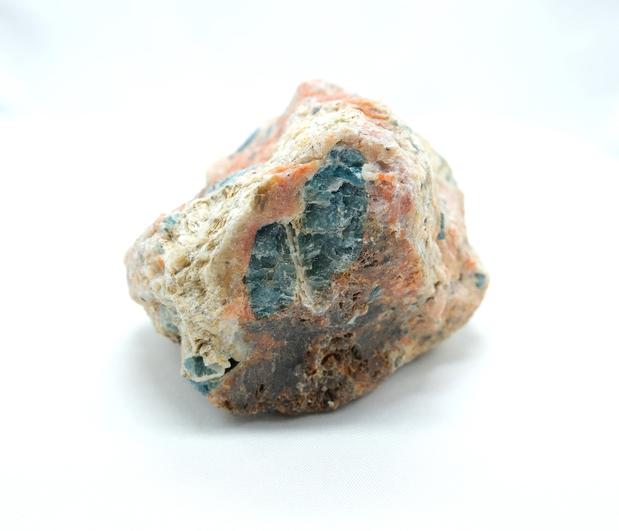 Raw Orange Calcite with Blue Apatite 10 | Ethically Sourced in Brazil