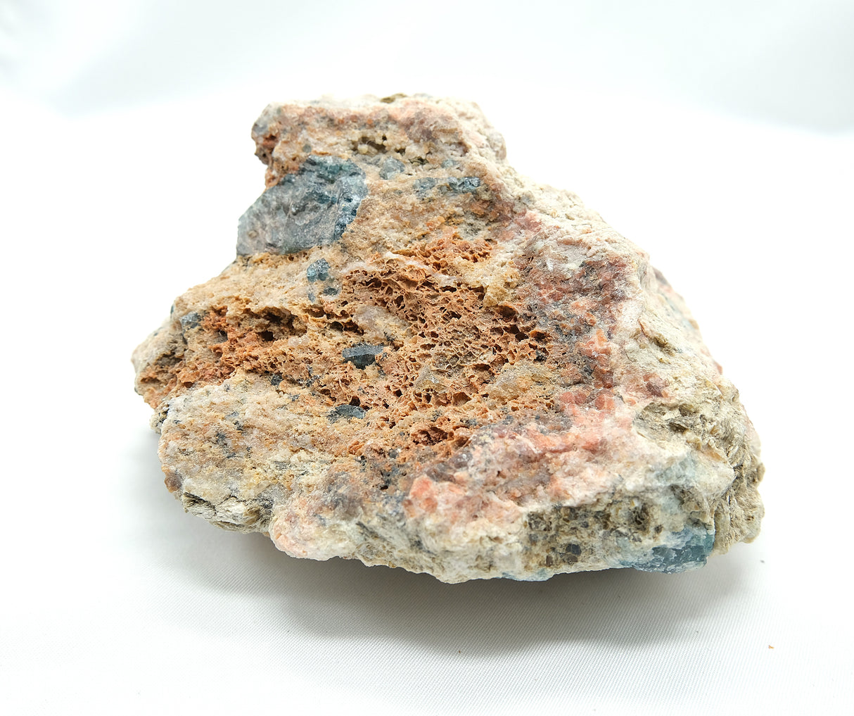 Raw Orange Calcite with Blue Apatite 13 | Ethically Sourced in Brazil