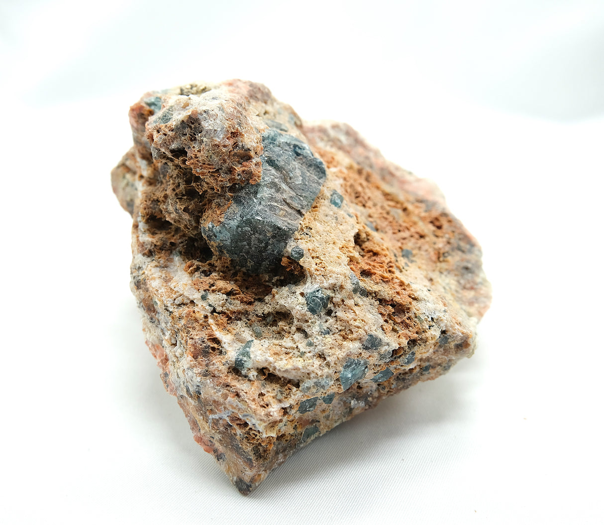 Raw Orange Calcite with Blue Apatite 13 | Ethically Sourced in Brazil