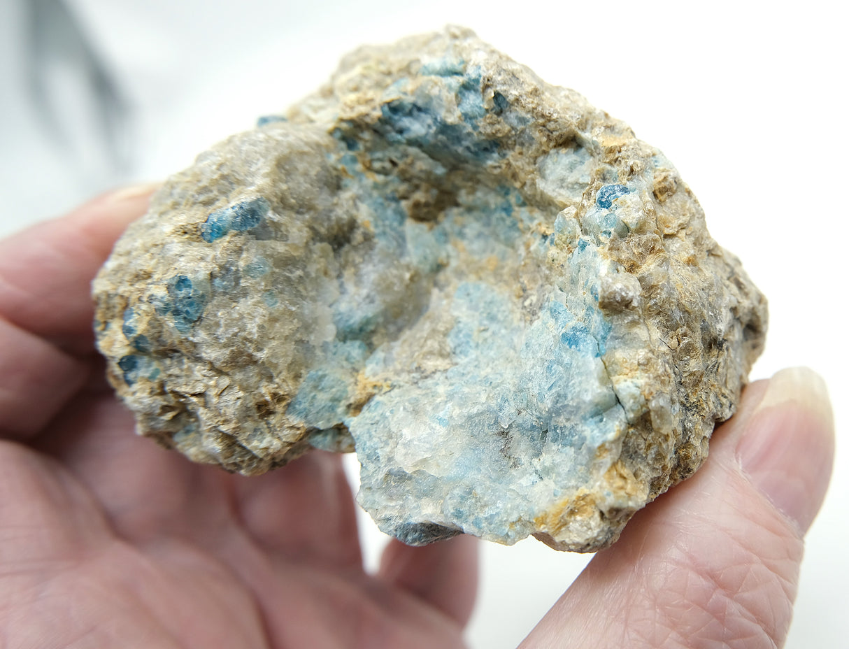 Orange Calcite with Blue Apatite and Quartz Rough 07 | Ethically Sourced in Brazil