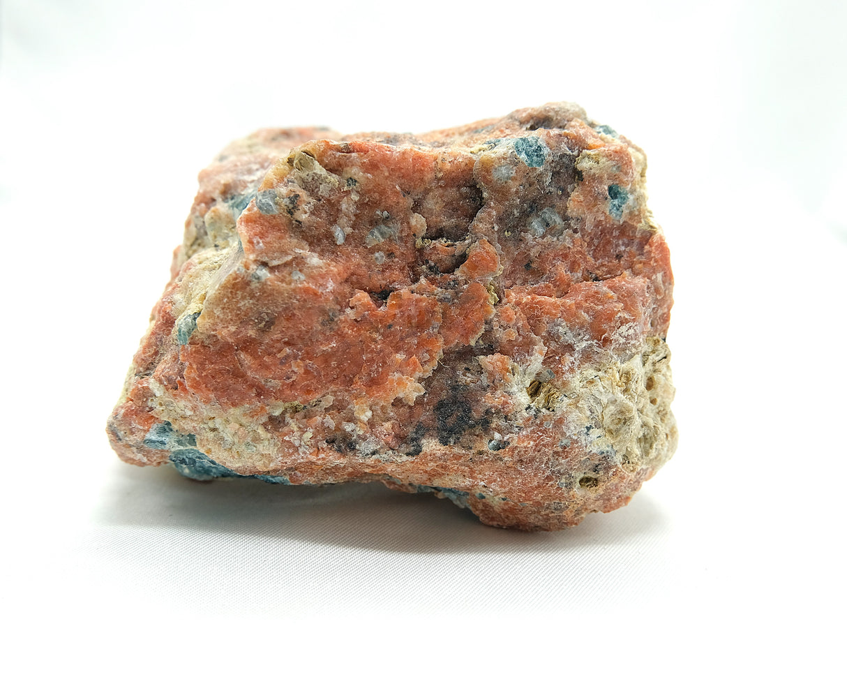 Raw Orange Calcite with Blue Apatite 01 | Ethically Sourced in Brazil