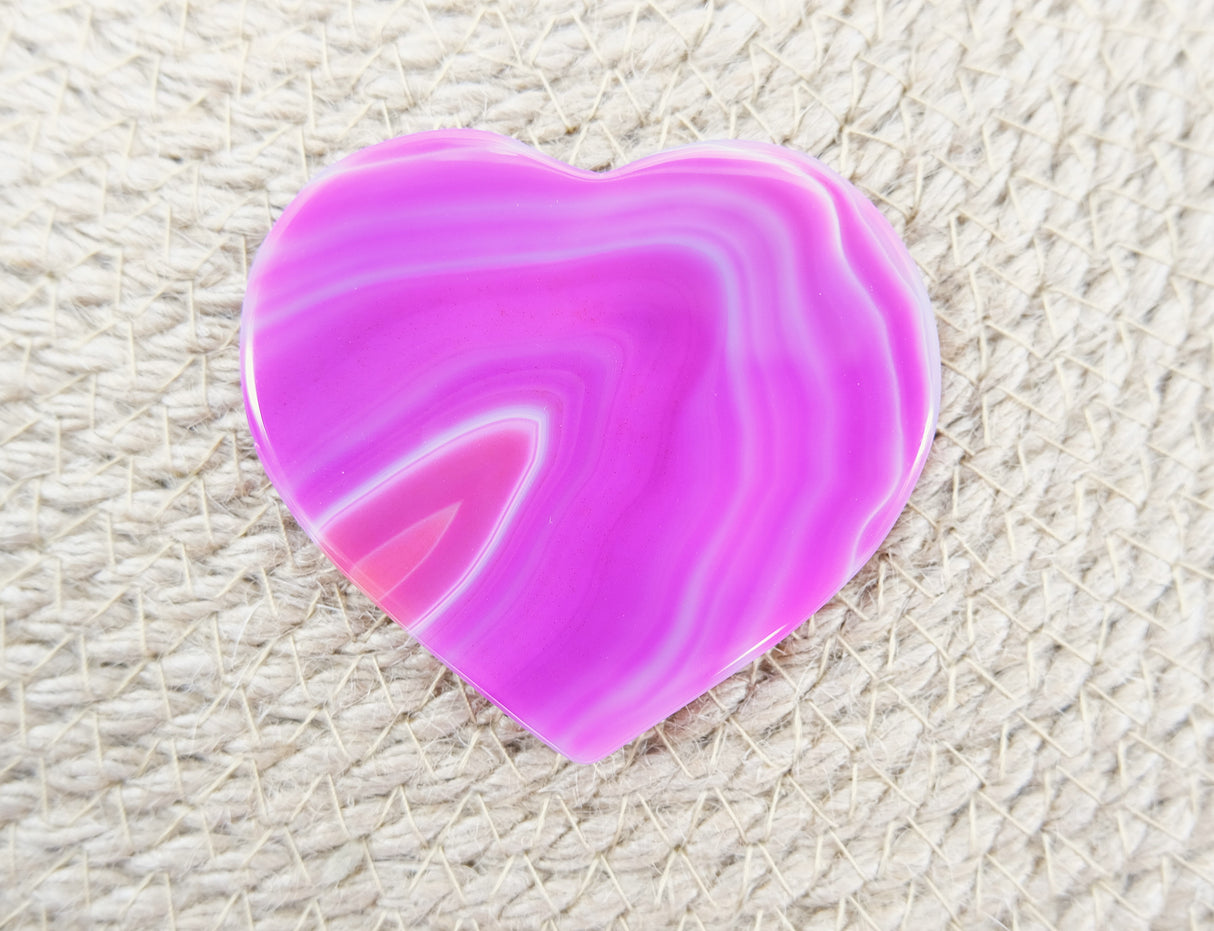Pink Polished Heart Shaped Agate Slices