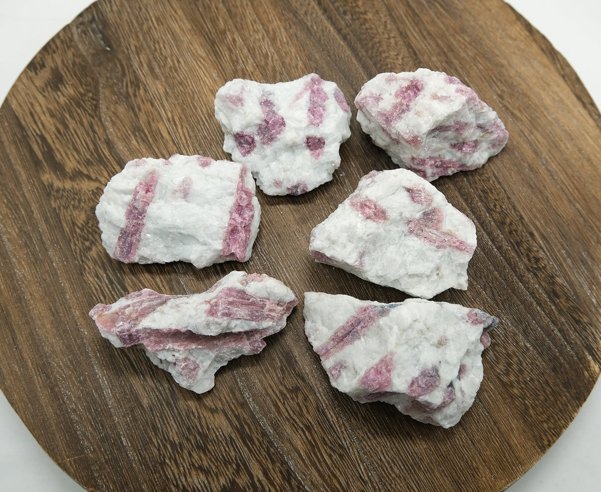 Raw Pink Tourmaline With Quartz AA | Ethically Sourced From Brazil