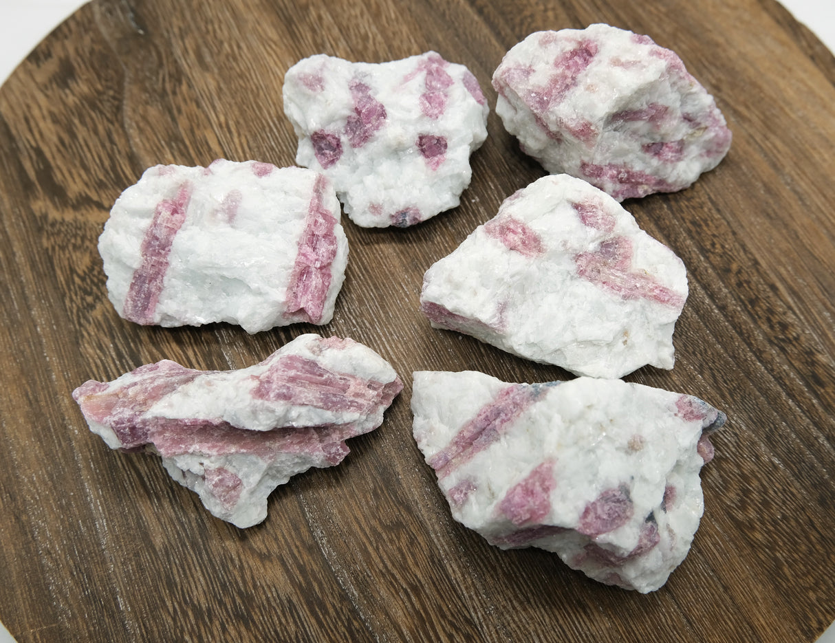 Raw Pink Tourmaline With Quartz AA | Ethically Sourced From Brazil