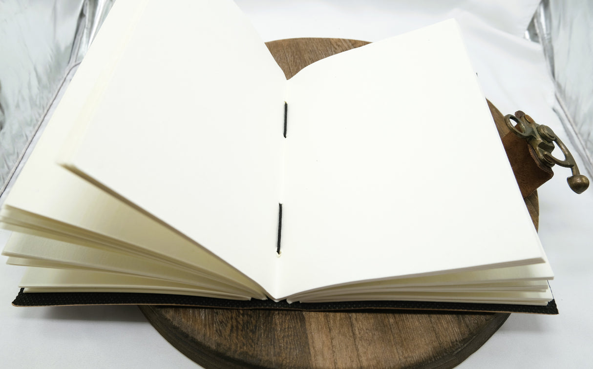 Pink Tree Pentacle Leather Blank Page Journal with Latch | Journaling | Diary | Spell Book