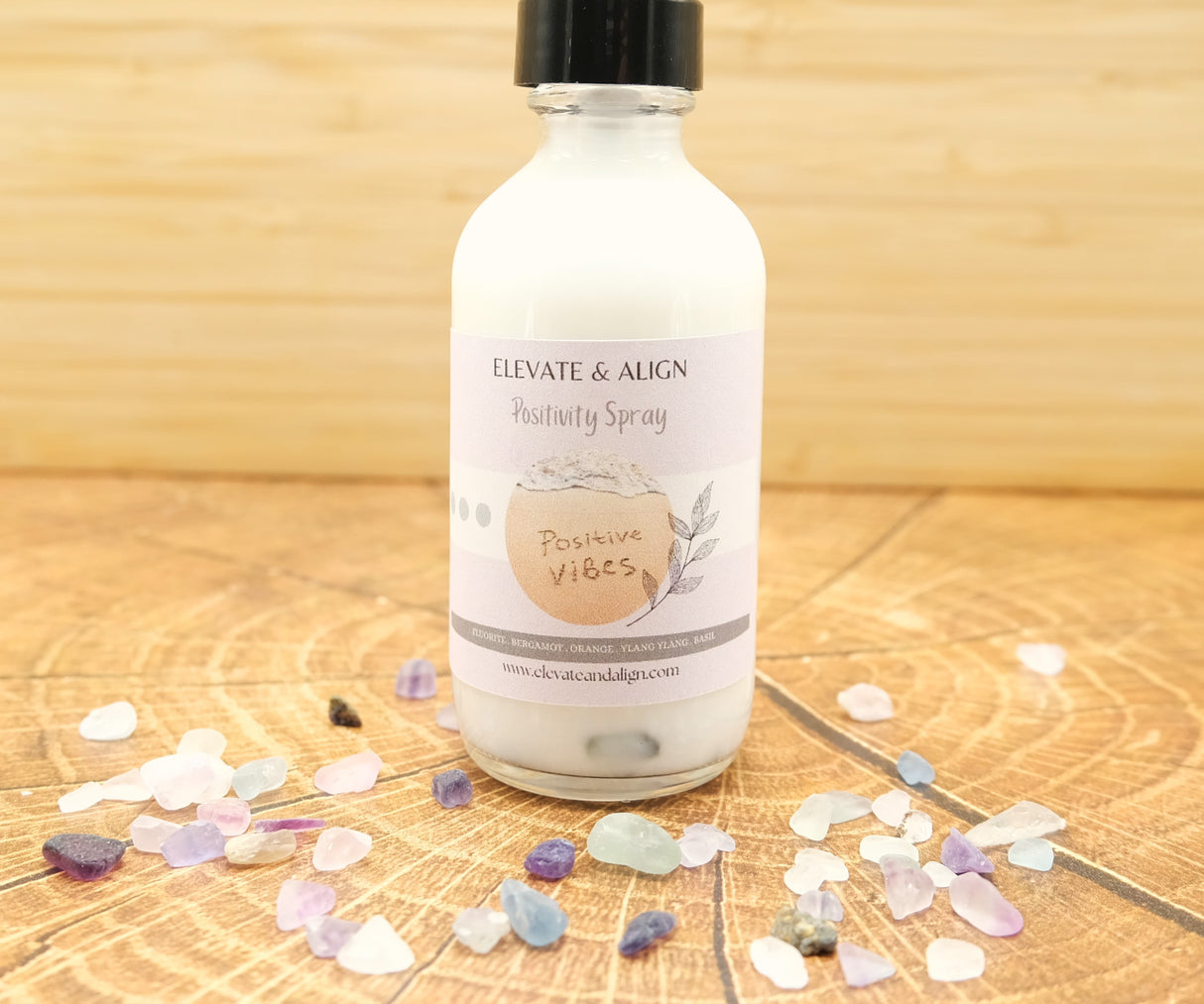 Positivity Intention Crystal Perfume Spray | Ritual Spray | With Fluorite Crystals | Smudge Spray | Reiki Charged