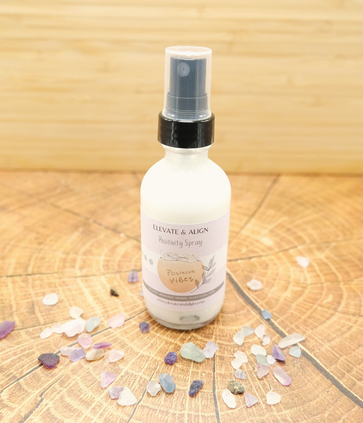 Positivity Intention Crystal Perfume Spray | Ritual Spray | With Fluorite Crystals | Smudge Spray | Reiki Charged