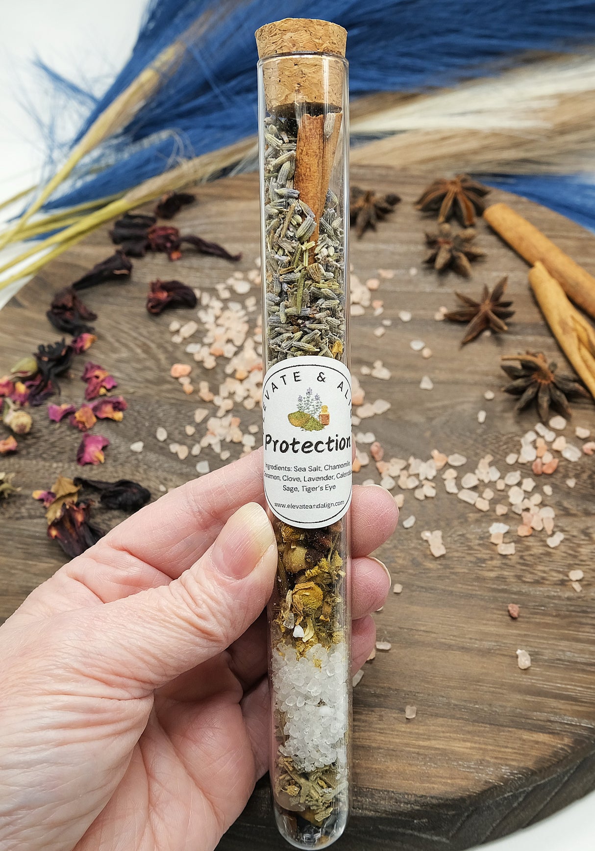 Large Spell Jar Glass Tube - Protection, Luck & Success, Love, Emotional Healing, Happiness, Money, Calming, Confidence