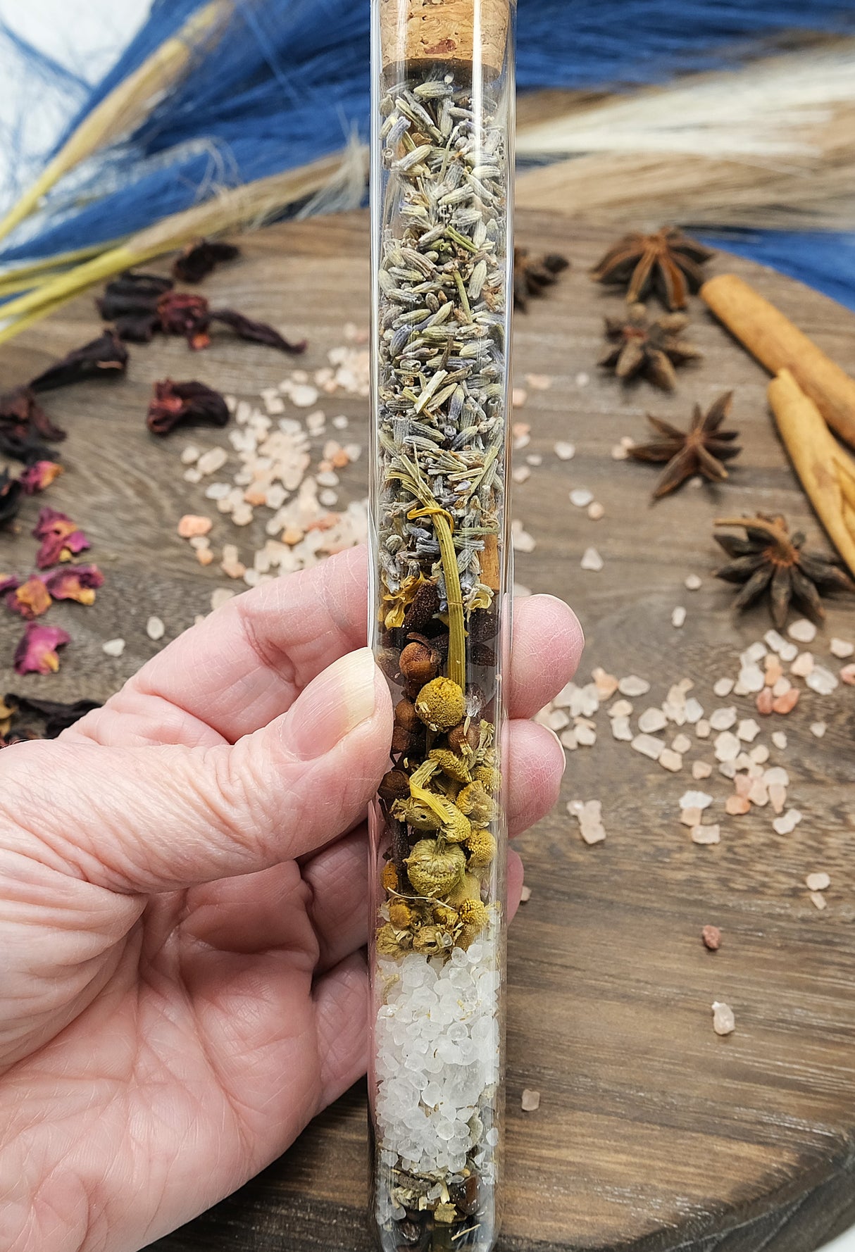 Large Spell Jar Glass Tube - Protection, Luck & Success, Love, Emotional Healing, Happiness, Money, Calming, Confidence