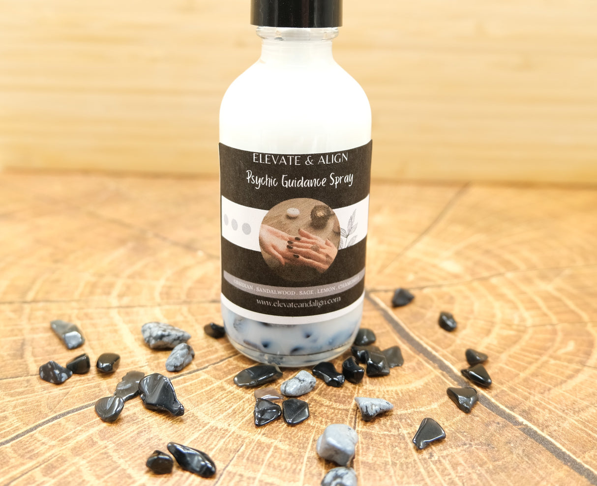 Psychic Guidance Intention Crystal Perfume Spray | Ritual Spray | With Snowflake Obsidian Crystals | Smudge Spray | Reiki Charged