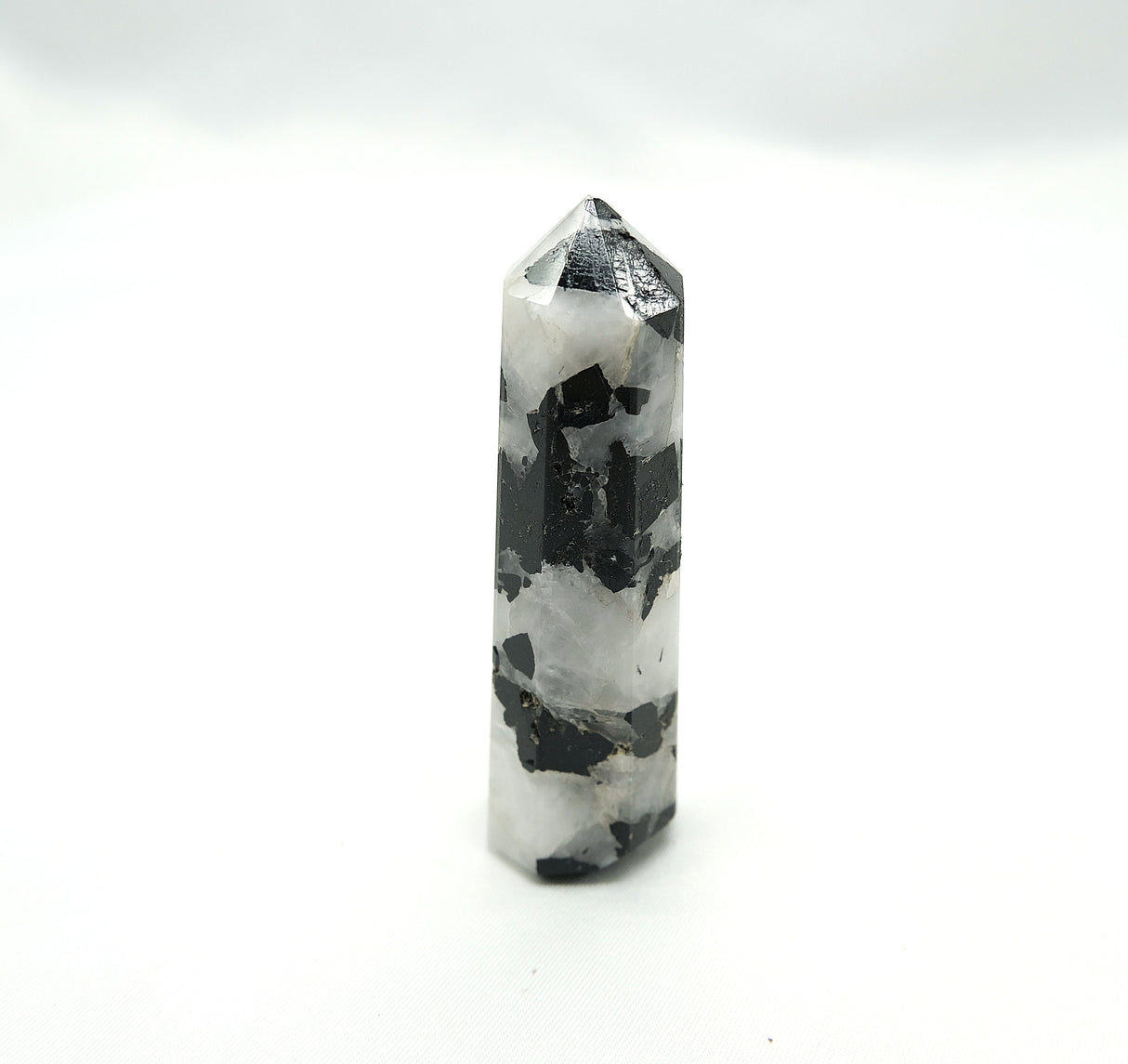 Black Tourmaline in Quartz Obelisk | Protection • Grounding • Energy Clearing • Amplification