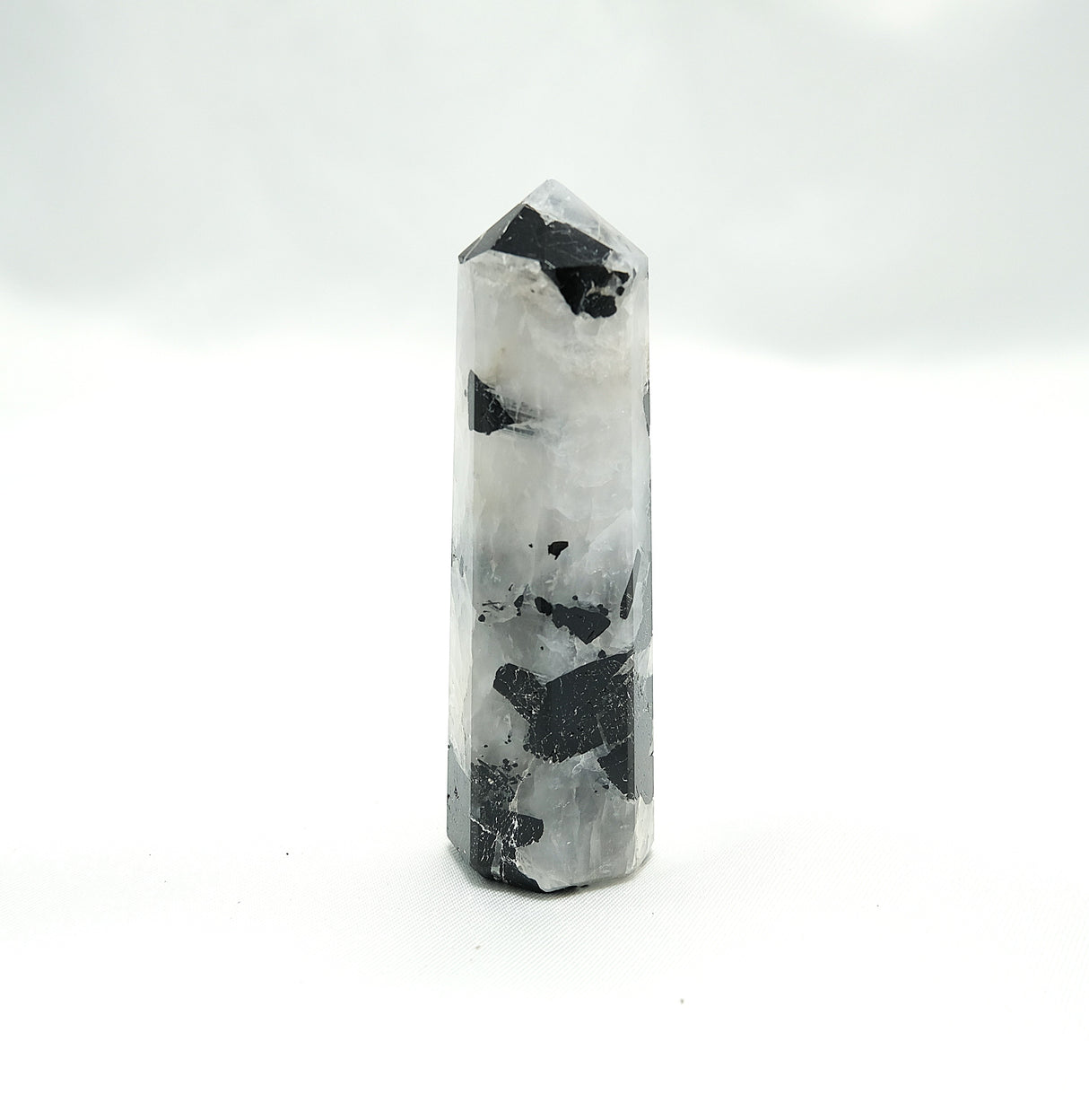 Black Tourmaline in Quartz Obelisk | Protection • Grounding • Energy Clearing • Amplification