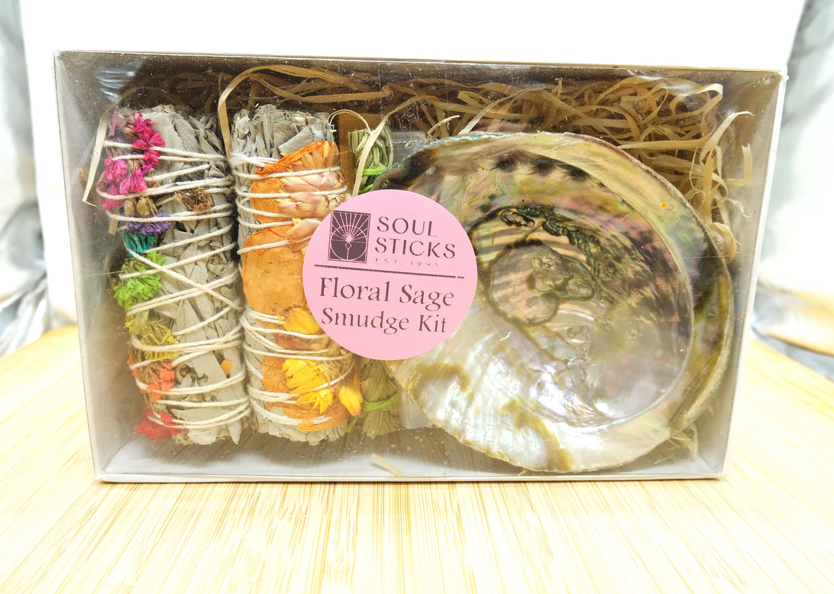 Rainbow with Yellow Floral Sage Smudge Kit | Manifestation Kit | Reiki Charged