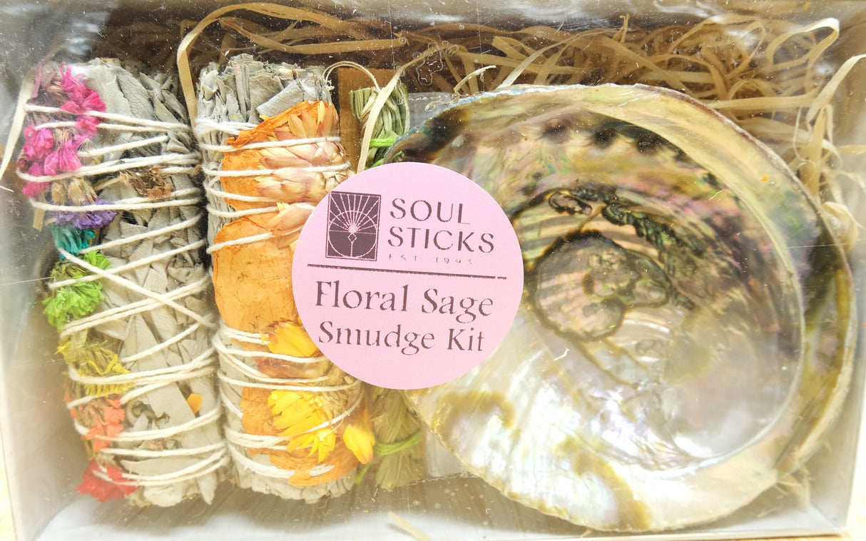 Rainbow with Yellow Floral Sage Smudge Kit | Manifestation Kit | Reiki Charged