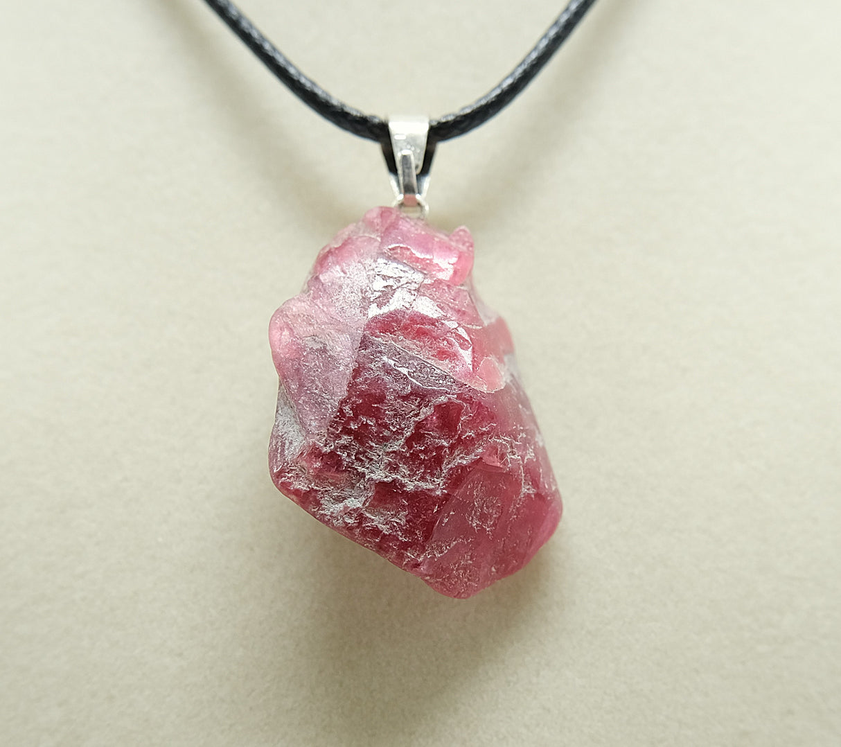 Rhodonite Rough Pendant Necklace