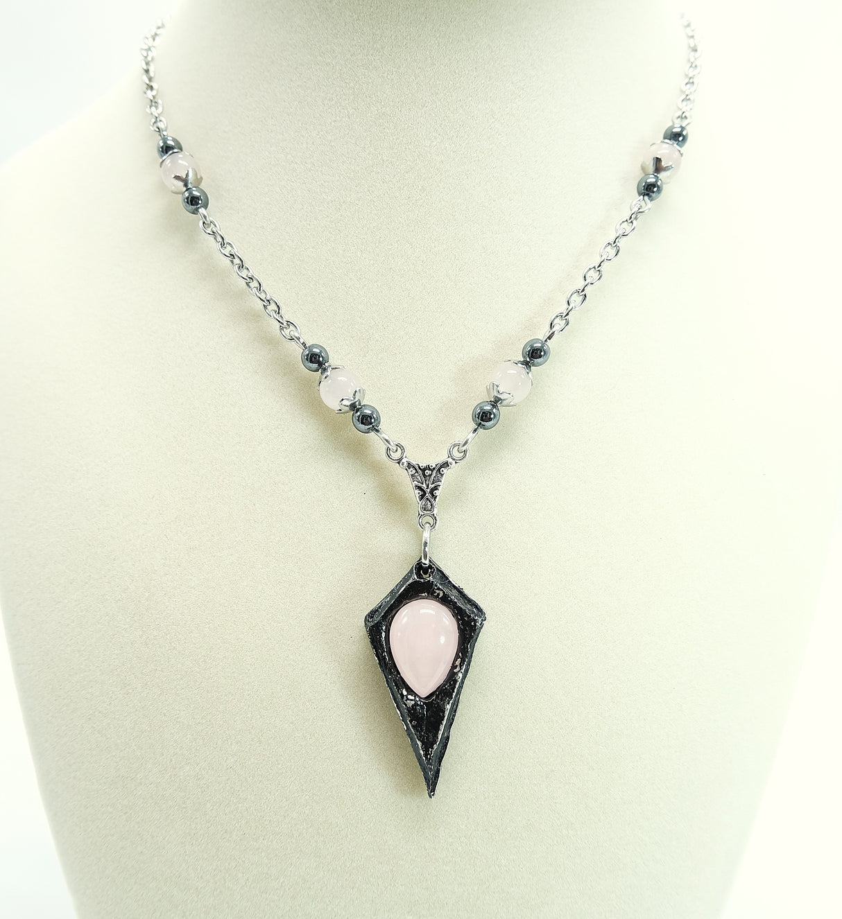 Rose Quartz Pendulum Pendant Necklace