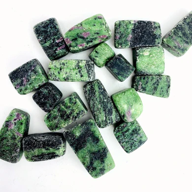 Tumbled Ruby Zoisite Cubed Stones
