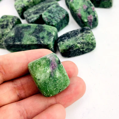 Tumbled Ruby Zoisite Cubed Stones