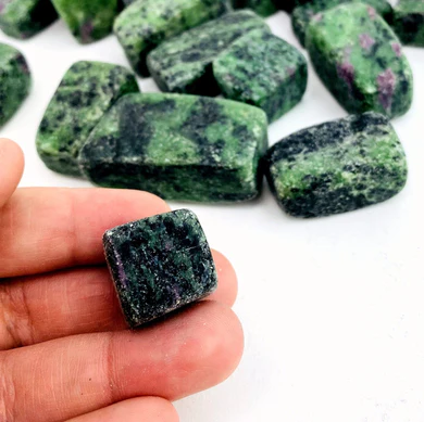 Tumbled Ruby Zoisite Cubed Stones