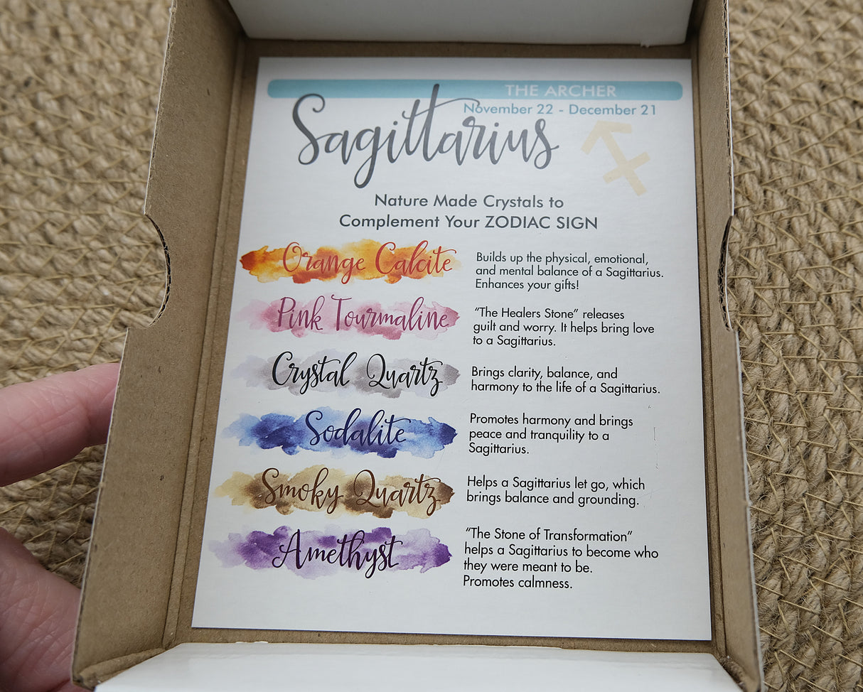 Zodiac Crystal Gift Set | Box of 6 Gemstones That Correspond With Your Zodiac Sign