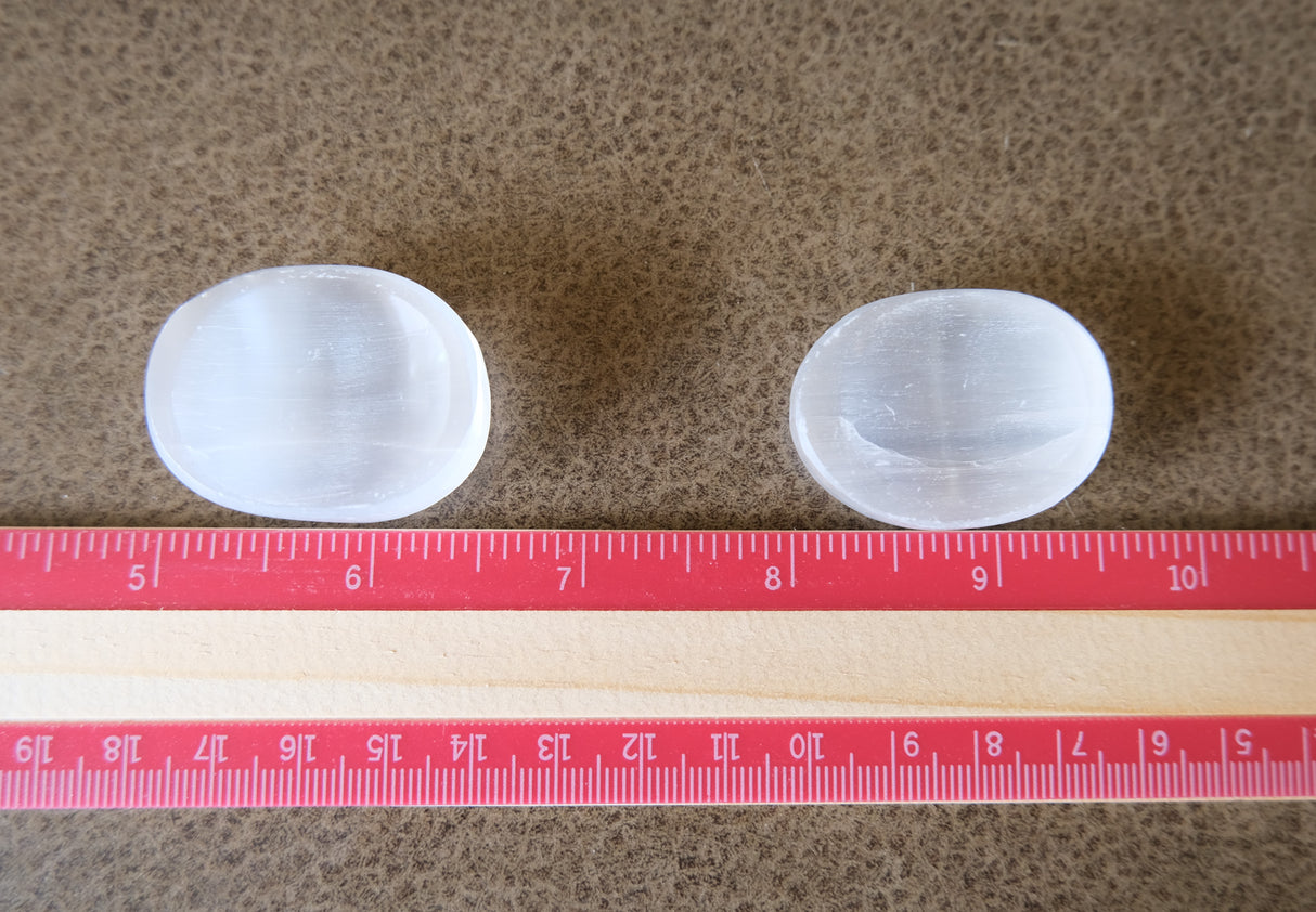 Natural Selenite 1.5 inch Worry Stone