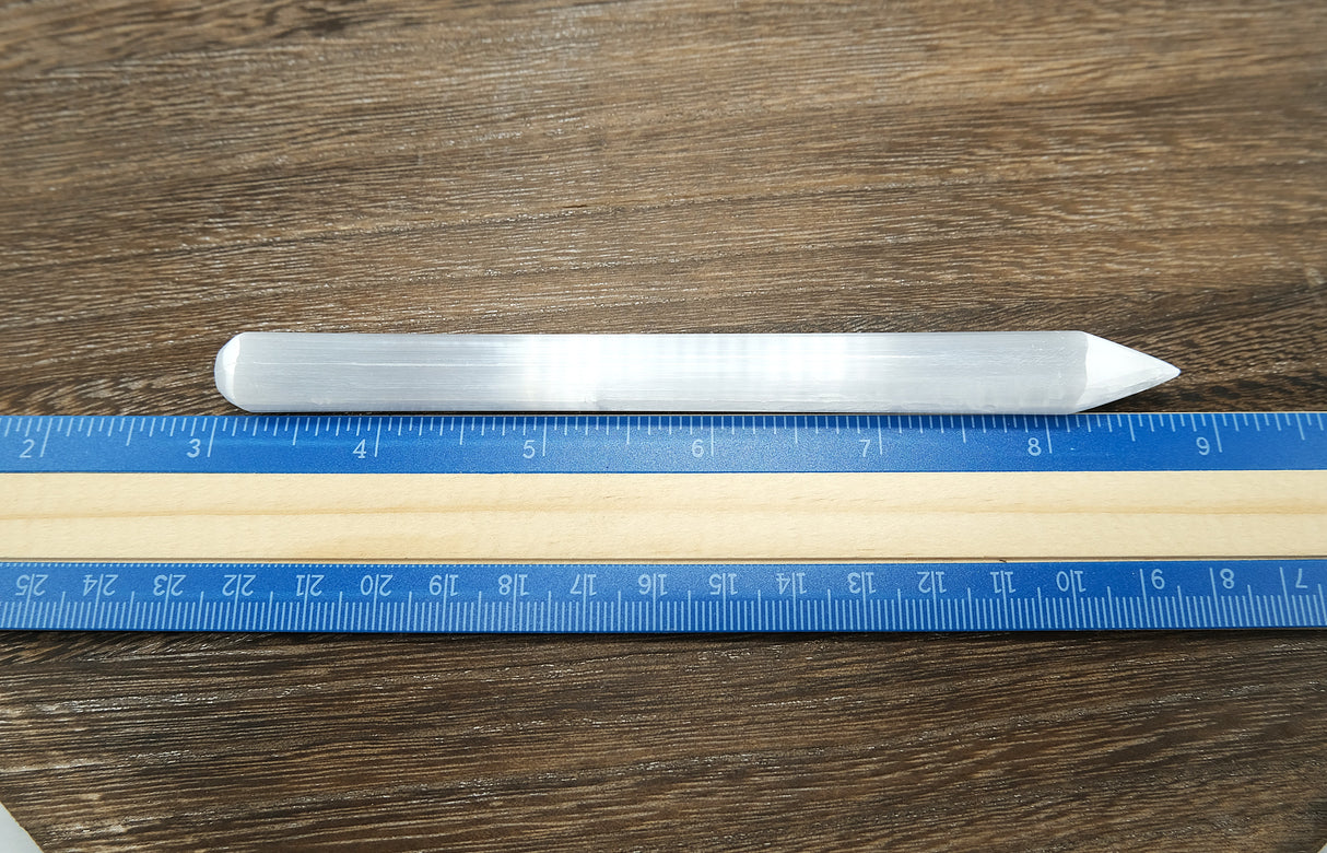 Selenite 6 inch Crystal Wand Point