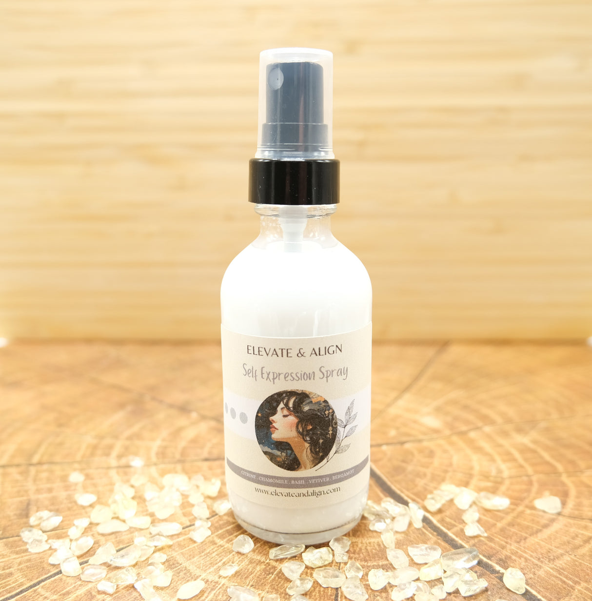 Self Expression Intention Crystal Perfume Spray | Ritual Spray | With Citrine Crystals | Smudge Spray | Reiki Charged