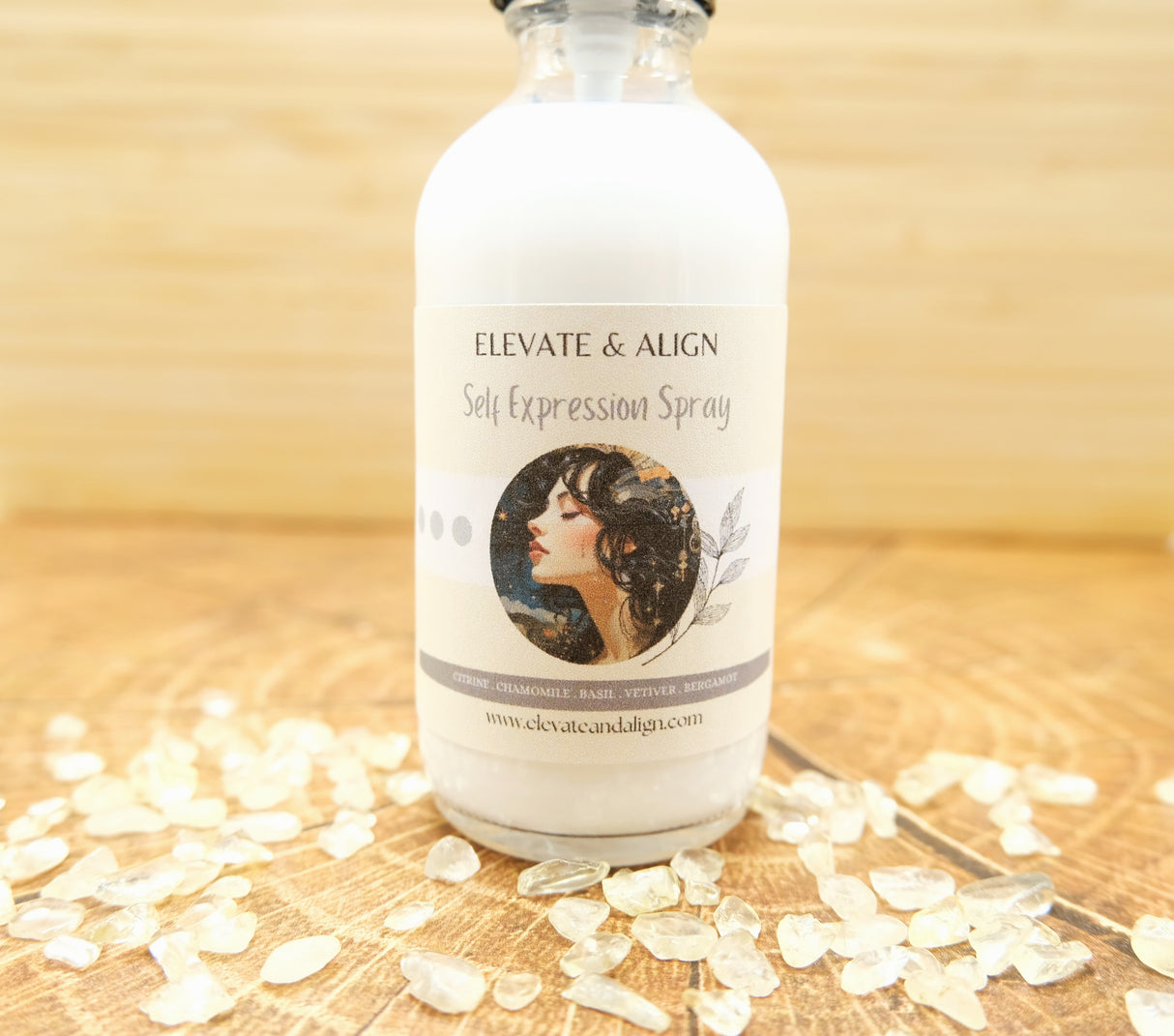 Self Expression Intention Crystal Perfume Spray | Ritual Spray | With Citrine Crystals | Smudge Spray | Reiki Charged