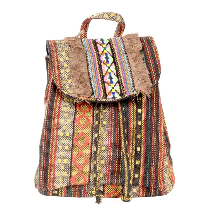 Small Gold Tones Backpack with Fringe | BOHO Backpack