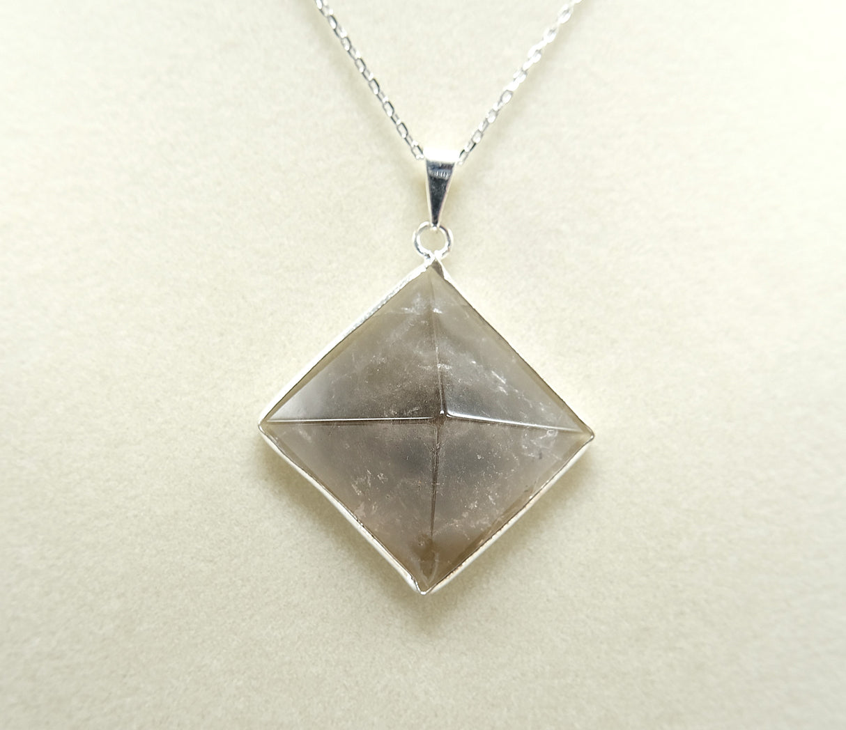 Smoky Quartz Pyramid Pendant Necklace