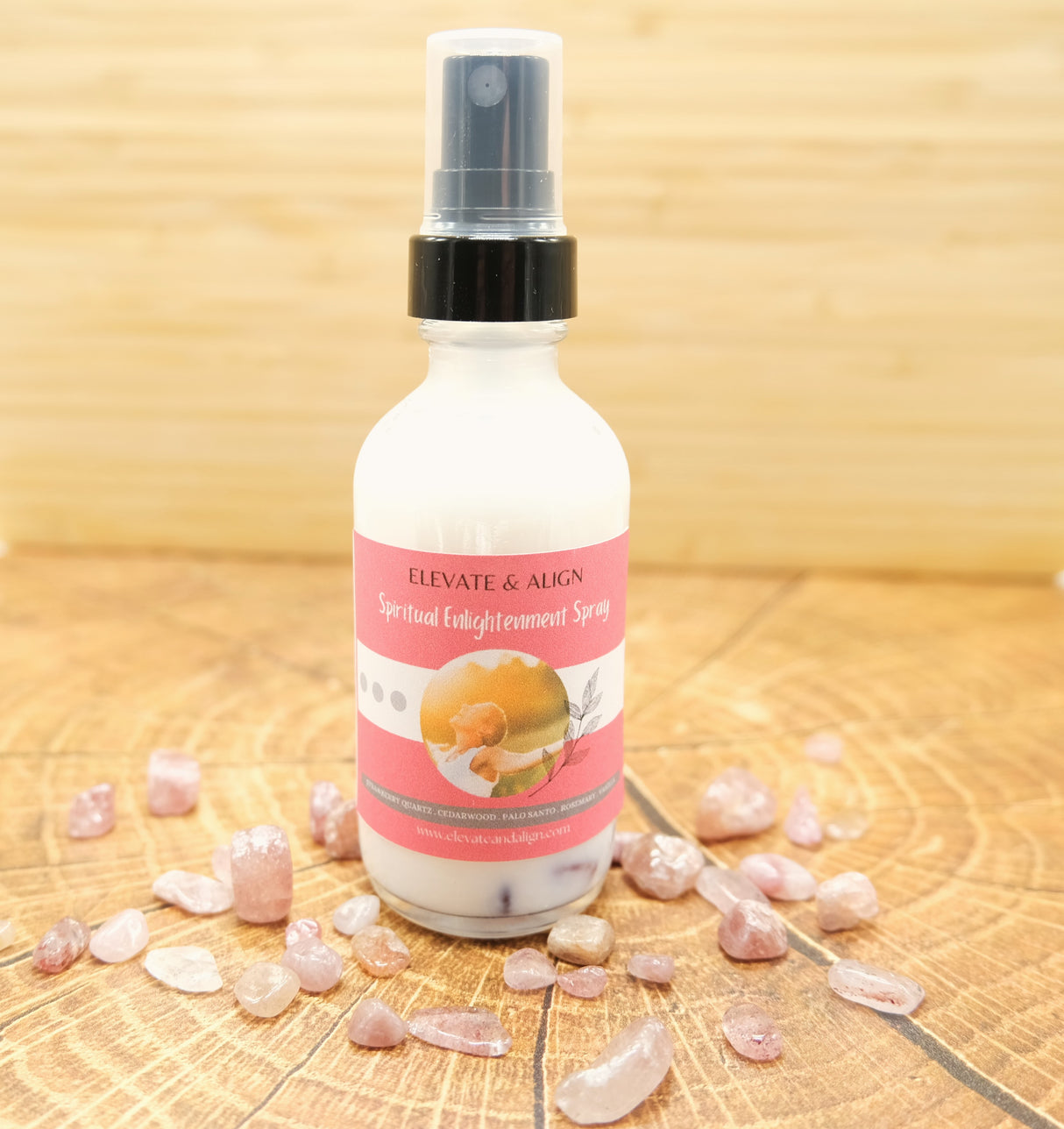 Spiritual Enlightenment Intention Crystal Spray | Ritual Perfume Spray | With Strawberry Quartz Crystals | Smudge Spray | Reiki Charged