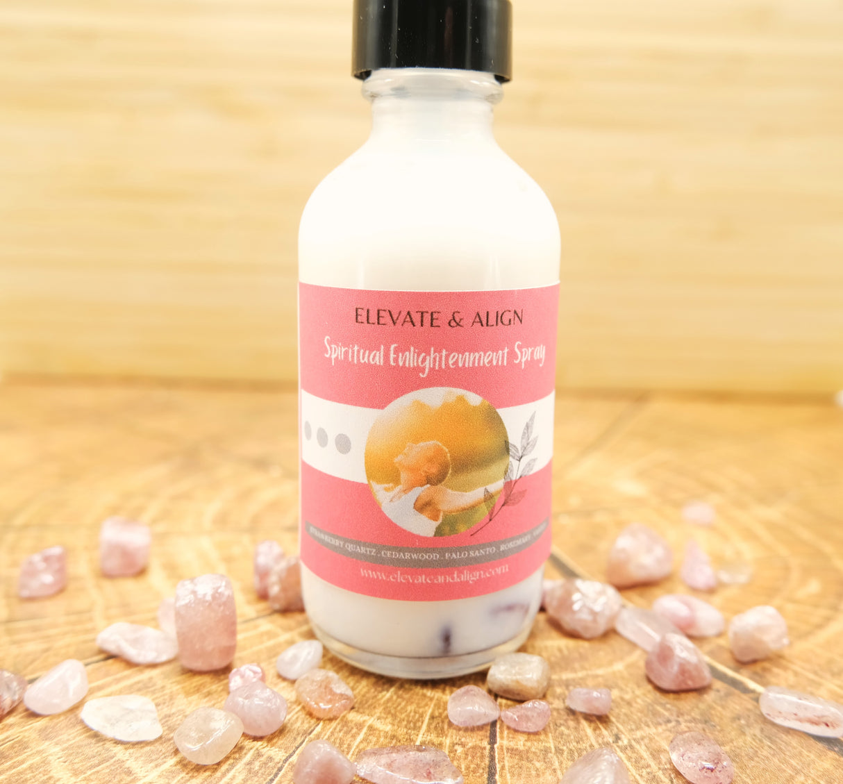 Spiritual Enlightenment Intention Crystal Spray | Ritual Perfume Spray | With Strawberry Quartz Crystals | Smudge Spray | Reiki Charged