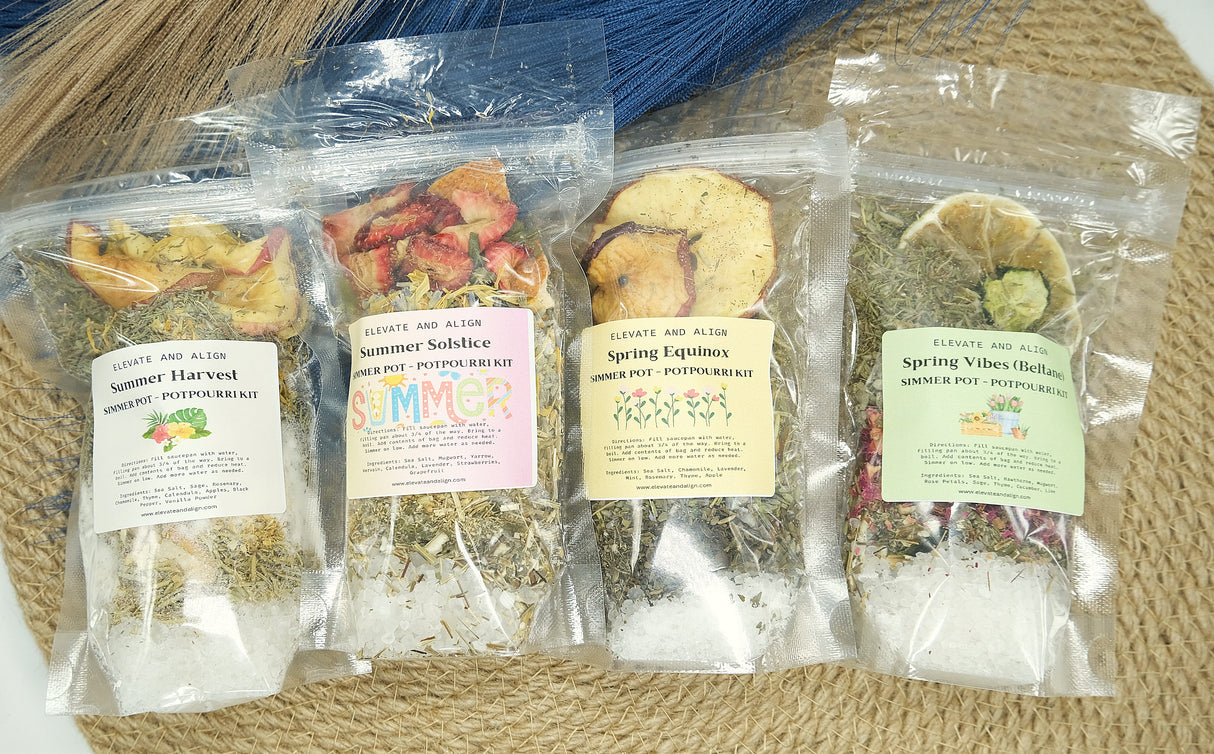 Spring Summer Winter Fall Intention Simmer Pots - Witchy Herbal Pot - Ritual Herb Pot - Natural Potpourri