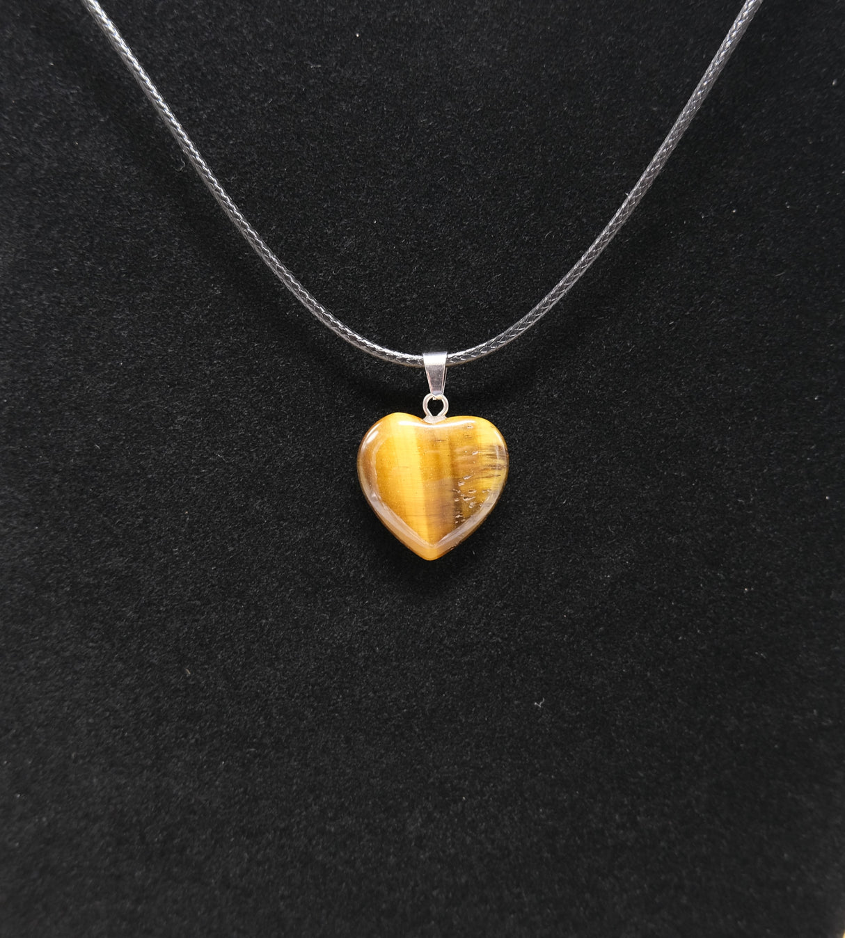 Natural Tiger's Eye Heart Pendant Necklace | Tigers Eye Jewelry