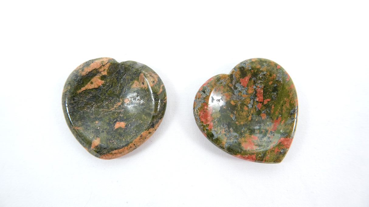 Various Heart Shaped Worry Stones