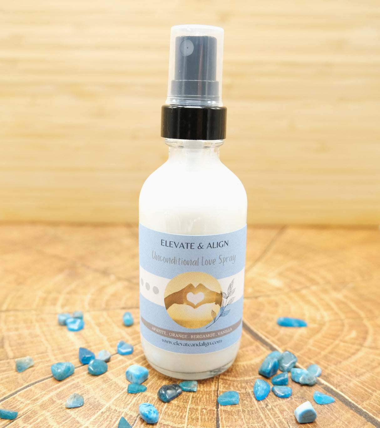 Unconditional Love Intention Crystal Perfume Spray | Ritual Spray | With Apatite Crystals | Smudge Spray | Reiki Charged