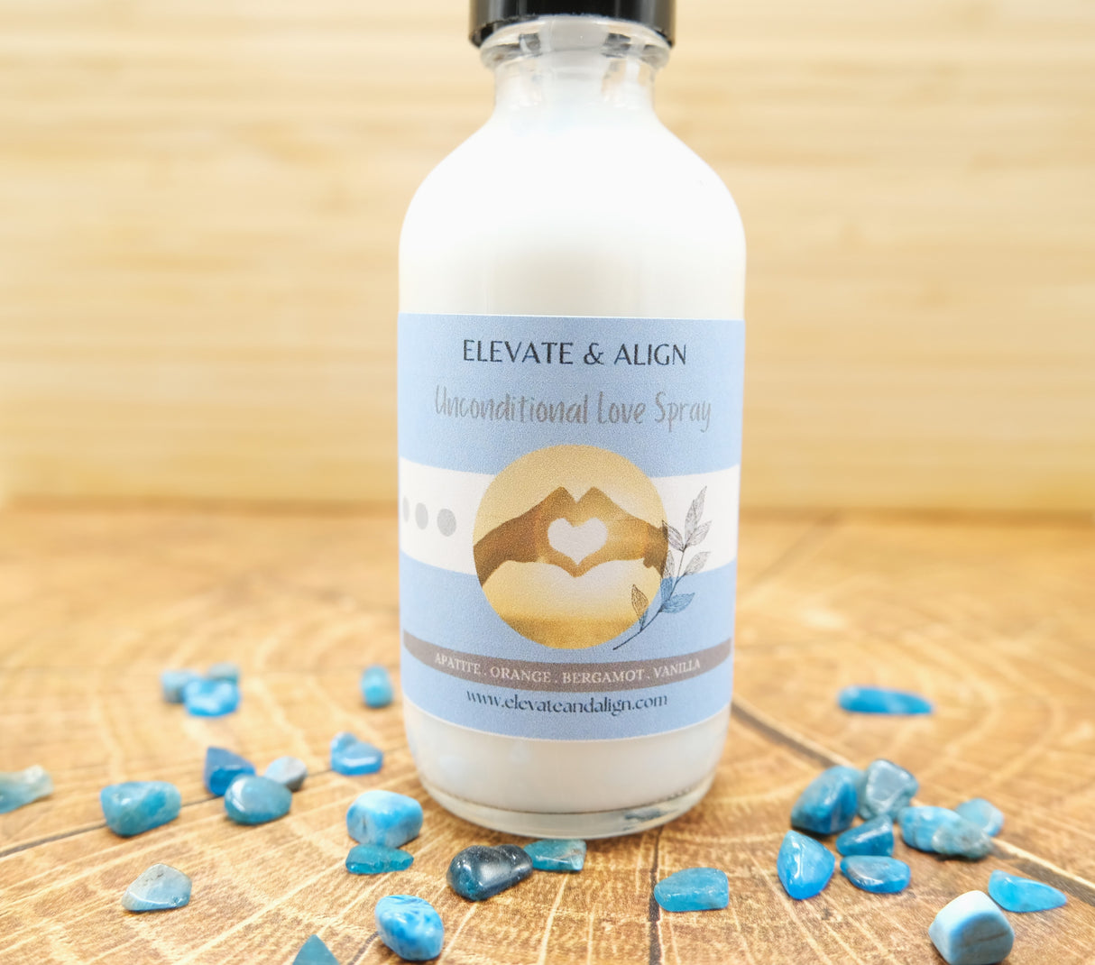 Unconditional Love Intention Crystal Perfume Spray | Ritual Spray | With Apatite Crystals | Smudge Spray | Reiki Charged