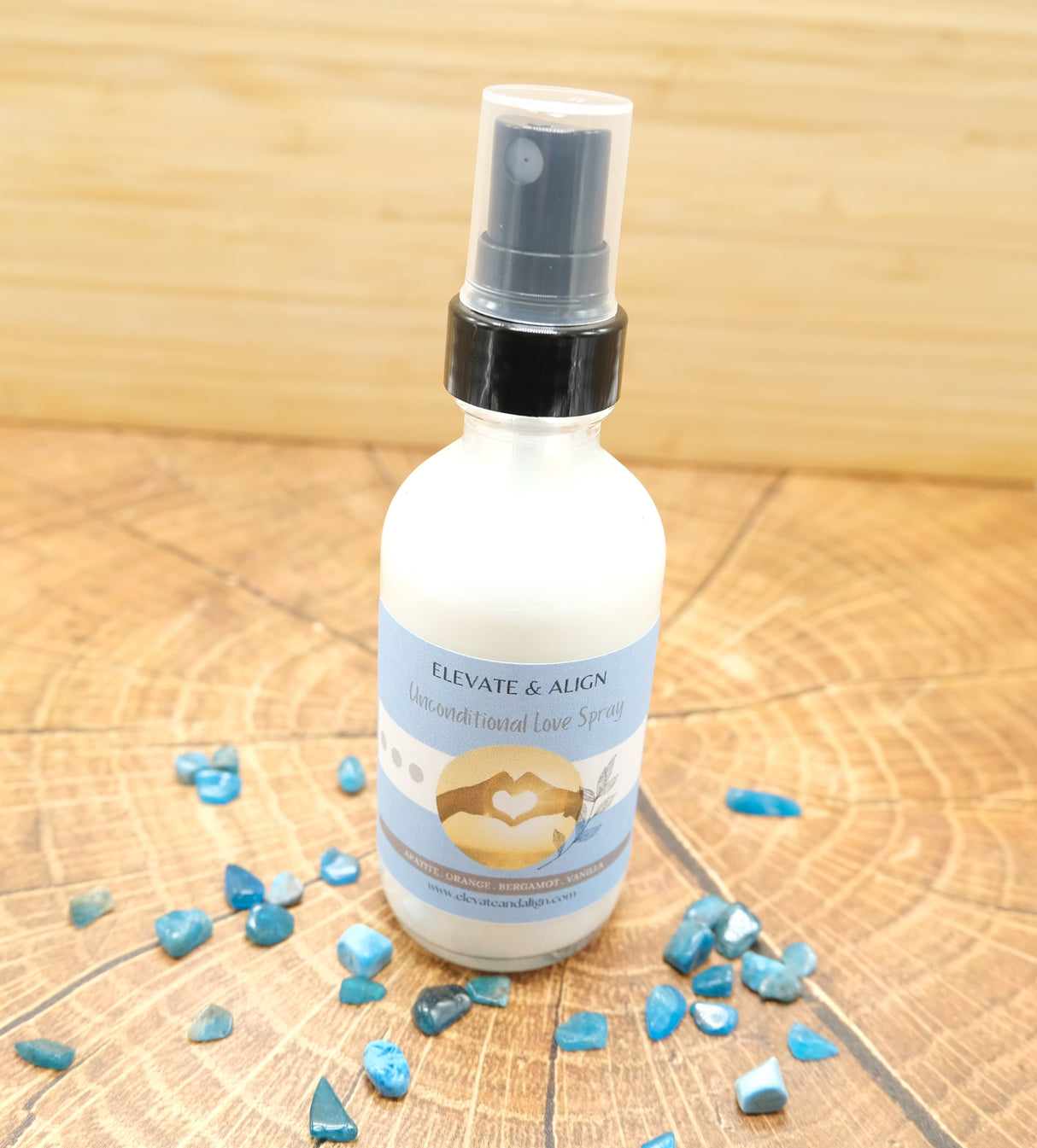 Unconditional Love Intention Crystal Perfume Spray | Ritual Spray | With Apatite Crystals | Smudge Spray | Reiki Charged